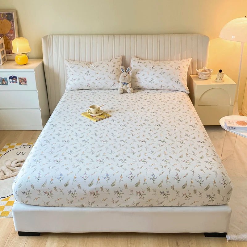 SaneShoppe-Anti-Slip Printed Elastic Band Fitted Bed Sheet for Single Double King Queen Bed