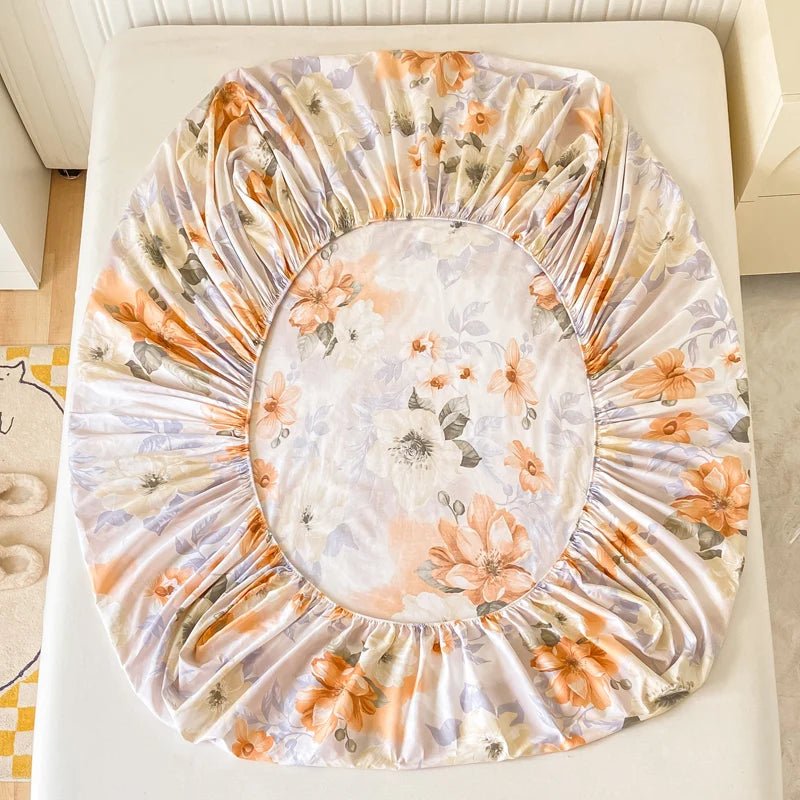 SaneShoppe-Anti-Slip Printed Elastic Band Fitted Bed Sheet for Single Double King Queen Bed