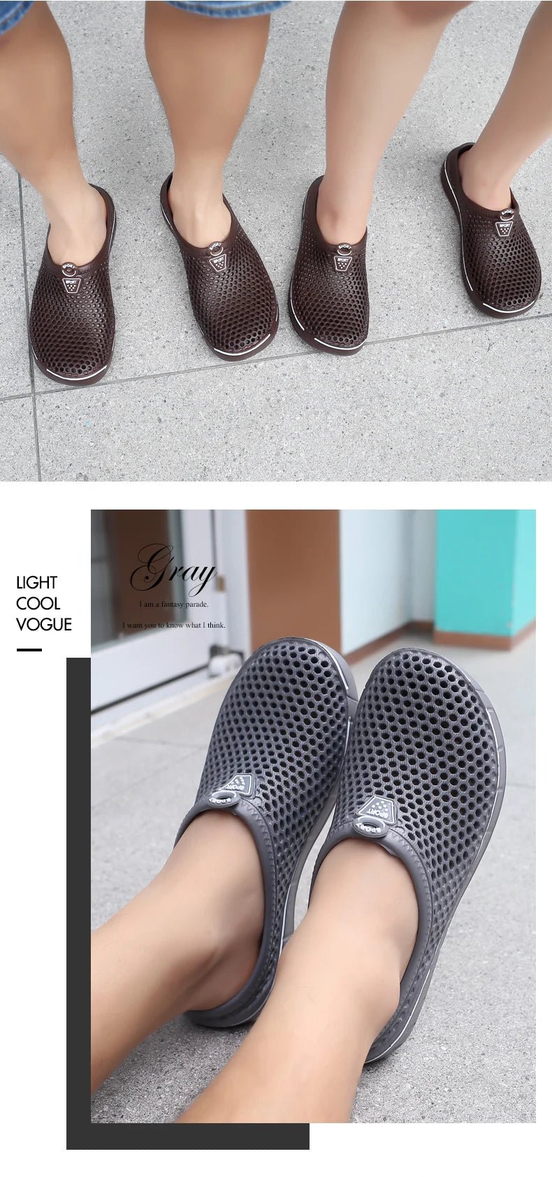 SaneShoppe - Couple Style Men's and Women's Slippers, Clogs, Mules, Solid Color Slip - Ons, Breathable Summer