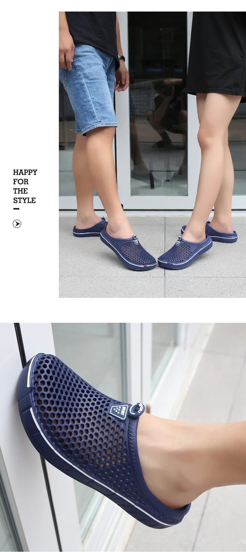 SaneShoppe - Couple Style Men's and Women's Slippers, Clogs, Mules, Solid Color Slip - Ons, Breathable Summer