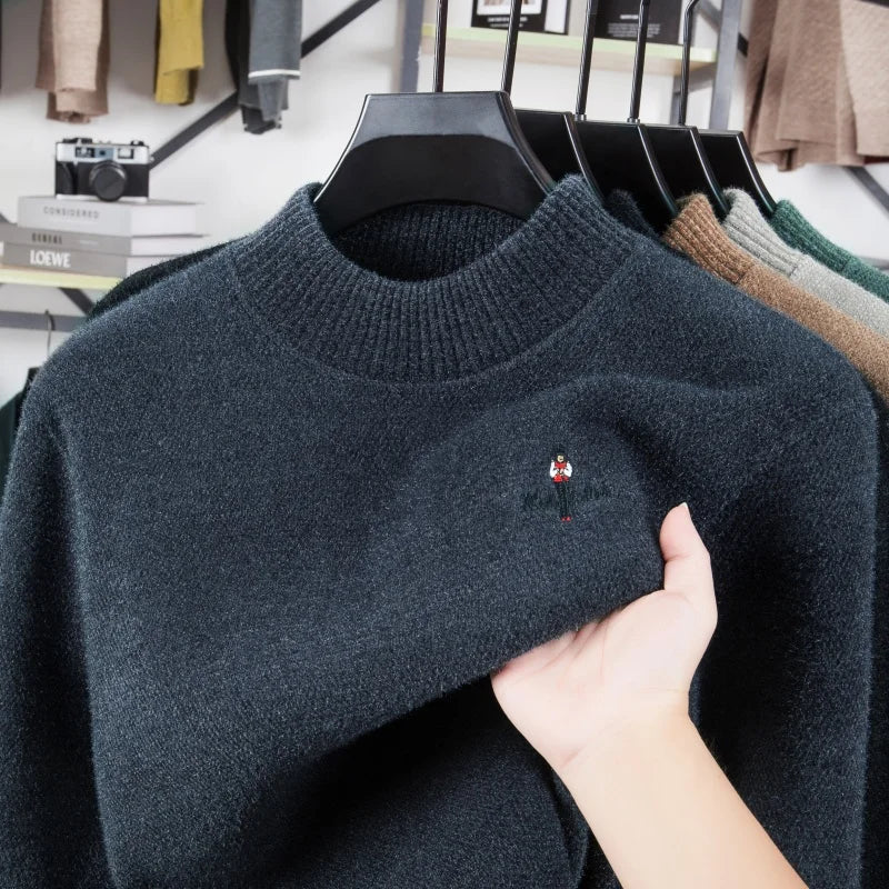 SaneShoppe - Designer Original Men's Knit Sweater Long Sleeve Crew Neck Soft Warm Anti Pilling Casual Business Autumn Winter Men's Clothing