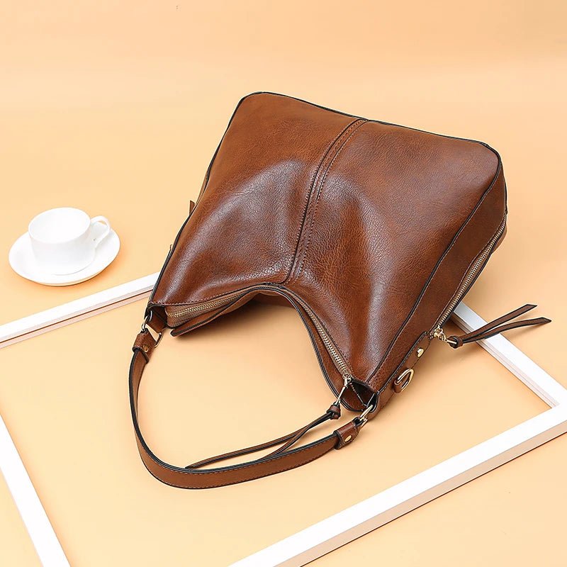 SaneShoppe - DIDABEAR Hobo Bag Leather Women Handbags Female Leisure Shoulder Bags Fashion Purses Vintage Bolsas Large Capacity Tote bag