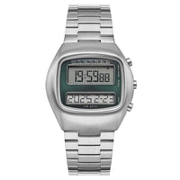 SaneShoppe-Retro Digital Dual-Display Men's Watch with Stainless Steel Strap and Backlight