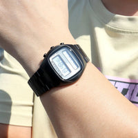 SaneShoppe-Retro Digital Dual-Display Men's Watch with Stainless Steel Strap and Backlight
