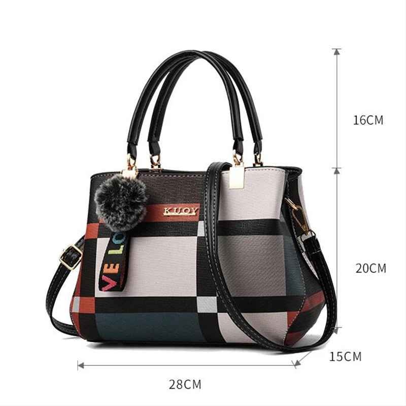 SaneShoppe - Elegant Designer Handbags Women Bags Messenger PU Leather Crossbody Bags Hairball tassen Girls Shoulder Bag Top - hand Tote Bag
