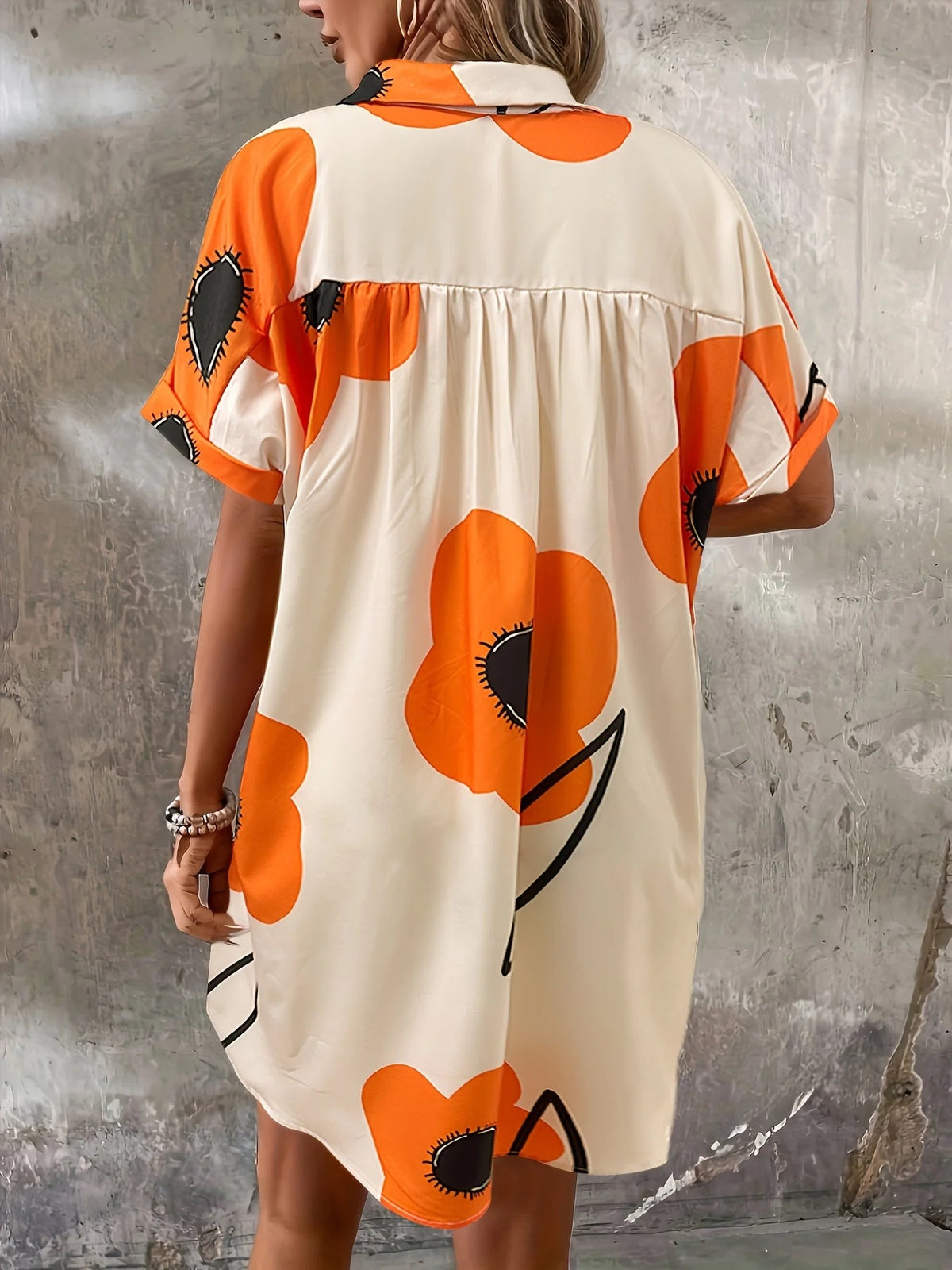 SaneShoppe - Elegant Dinghui shirt loose vacation dress