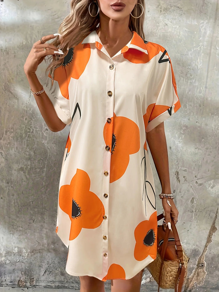 SaneShoppe - Elegant Dinghui shirt loose vacation dress