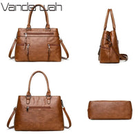 SaneShoppe-Luxury Leather Handbag Women's Crossbody Tote Casual Shoulder Purse Elegant Brand