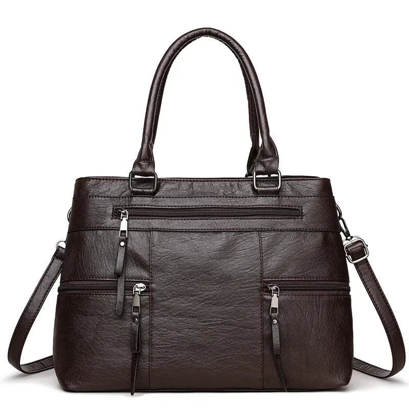 SaneShoppe-Luxury Leather Handbag Women's Crossbody Tote Casual Shoulder Purse Elegant Brand