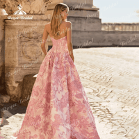 SaneShoppe - Elegant Straples Prom Dress Satin Floral Applique Embellished Bodice Gown Customized فسا تين سهرات Evening Dress