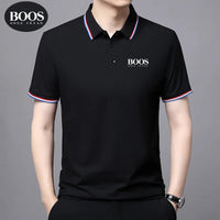 SaneShoppe - European and American New Summer Embroidered Polo Shirt Men's Short Sleeve Top Business Casual Breathable Polo - shirt for Men
