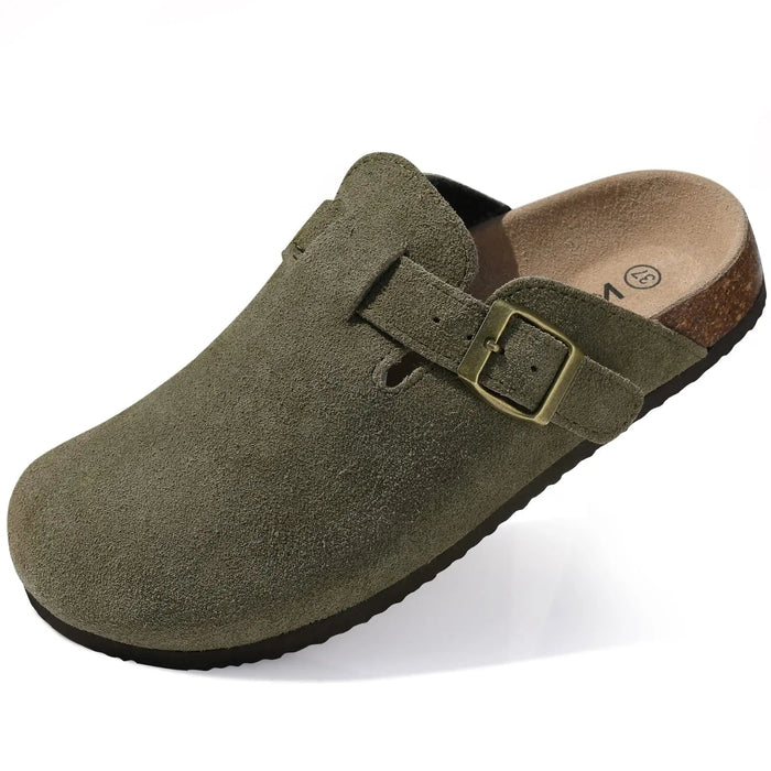 SaneShoppe - Eyriphy Leather Clogs Women's Clogs Cork Mules Arch Support Cork Clogs Women Slippers Potato Footbed Women Sandal Antislip Clogs