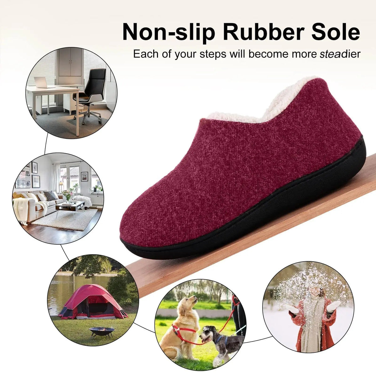SaneShoppe - Eyriphy Short Plush Slippers For Women Winter Warm Cozy Home Slides Flat Non - Slips Female Slippers Fur Suede Soft Bottom Shoes