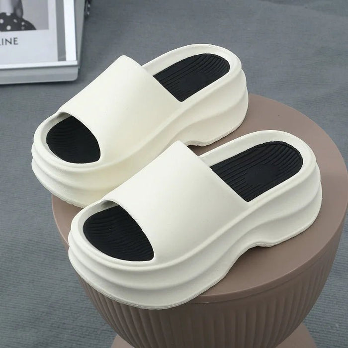 SaneShoppe - Eyriphy Thick Bottom Slippers Women Outdoor Beach Sandals Fashion Bathroom Slides Female Open Toe Slippers Cozy Soft Sole Shoes