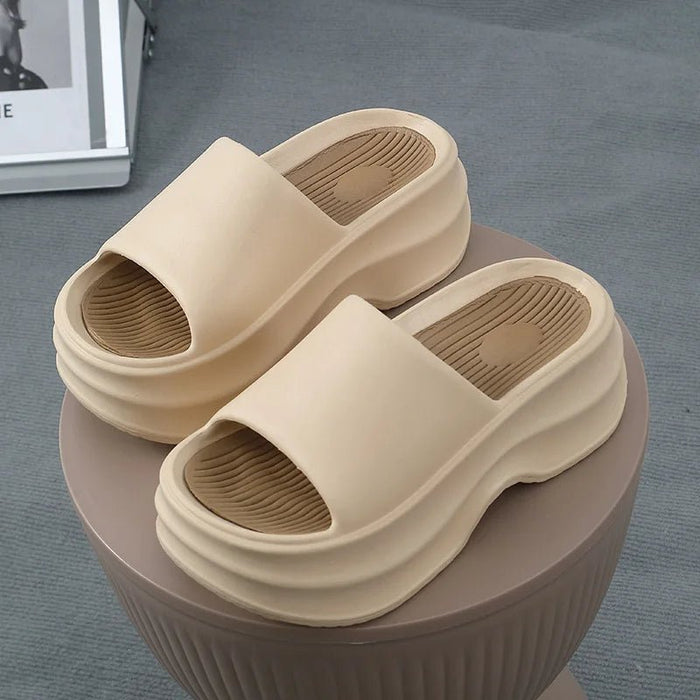 SaneShoppe - Eyriphy Thick Bottom Slippers Women Outdoor Beach Sandals Fashion Bathroom Slides Female Open Toe Slippers Cozy Soft Sole Shoes