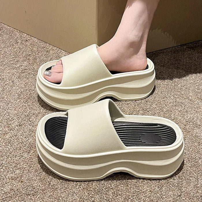 SaneShoppe - Eyriphy Thick Bottom Slippers Women Outdoor Beach Sandals Fashion Bathroom Slides Female Open Toe Slippers Cozy Soft Sole Shoes