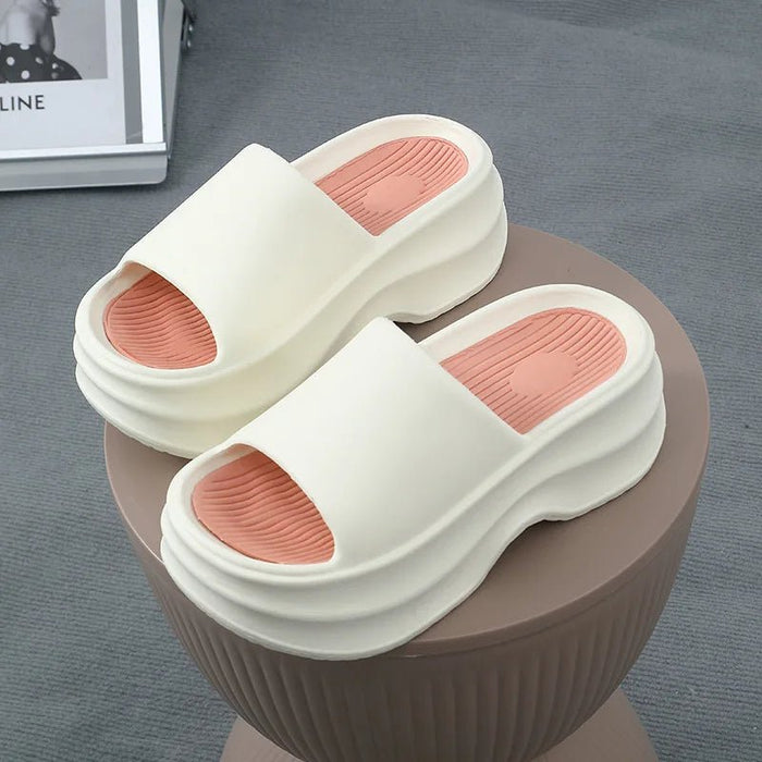 SaneShoppe - Eyriphy Thick Bottom Slippers Women Outdoor Beach Sandals Fashion Bathroom Slides Female Open Toe Slippers Cozy Soft Sole Shoes