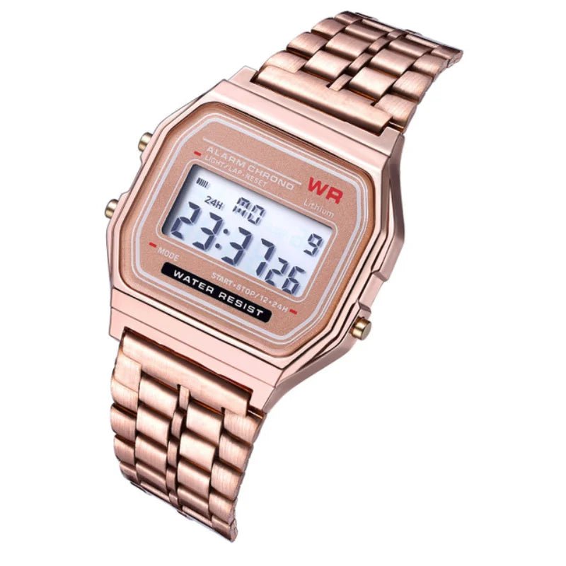 SaneShoppe-Stylish F91W Steel Band LED Digital Sports Watch for Business Women and Men