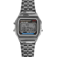 SaneShoppe-Stylish F91W Steel Band LED Digital Sports Watch for Business Women and Men