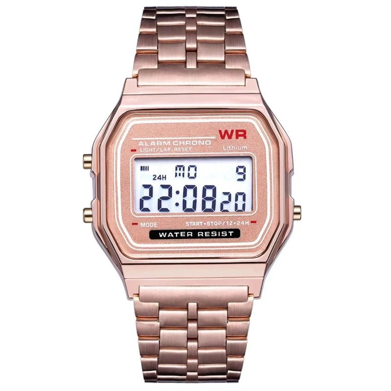 SaneShoppe-Stylish F91W Steel Band LED Digital Sports Watch for Business Women and Men