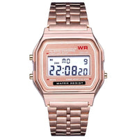 SaneShoppe-Stylish F91W Steel Band LED Digital Sports Watch for Business Women and Men
