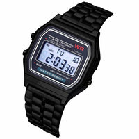 SaneShoppe-Stylish F91W Steel Band LED Digital Sports Watch for Business Women and Men