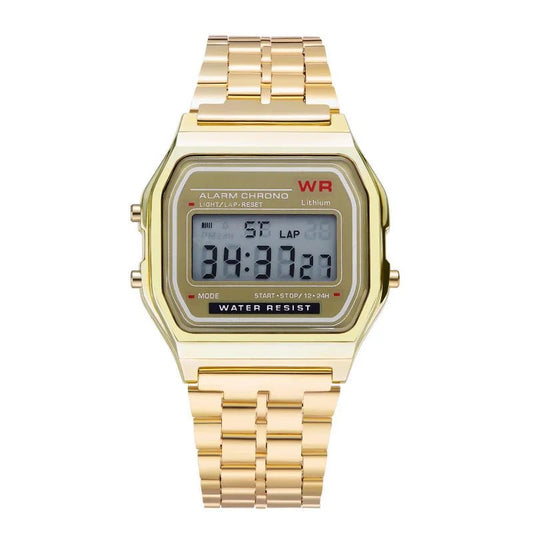 SaneShoppe-Stylish F91W Steel Band LED Digital Sports Watch for Business Women and Men