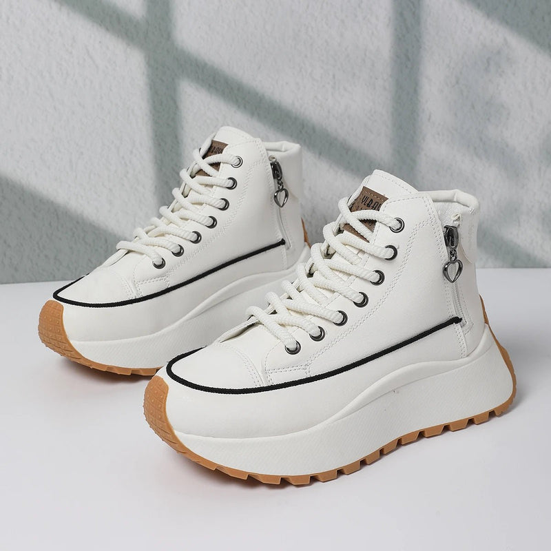 SaneShoppe - Fashion Anti Slip Women's Skateboarding Footwear Leisure Shoes 2025 Autumn New Arrival High - top Women Casual Sports Shoes