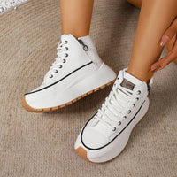 SaneShoppe - Fashion Anti Slip Women's Skateboarding Footwear Leisure Shoes 2025 Autumn New Arrival High - top Women Casual Sports Shoes