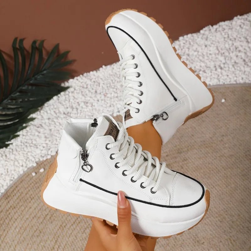SaneShoppe - Fashion Anti Slip Women's Skateboarding Footwear Leisure Shoes 2025 Autumn New Arrival High - top Women Casual Sports Shoes