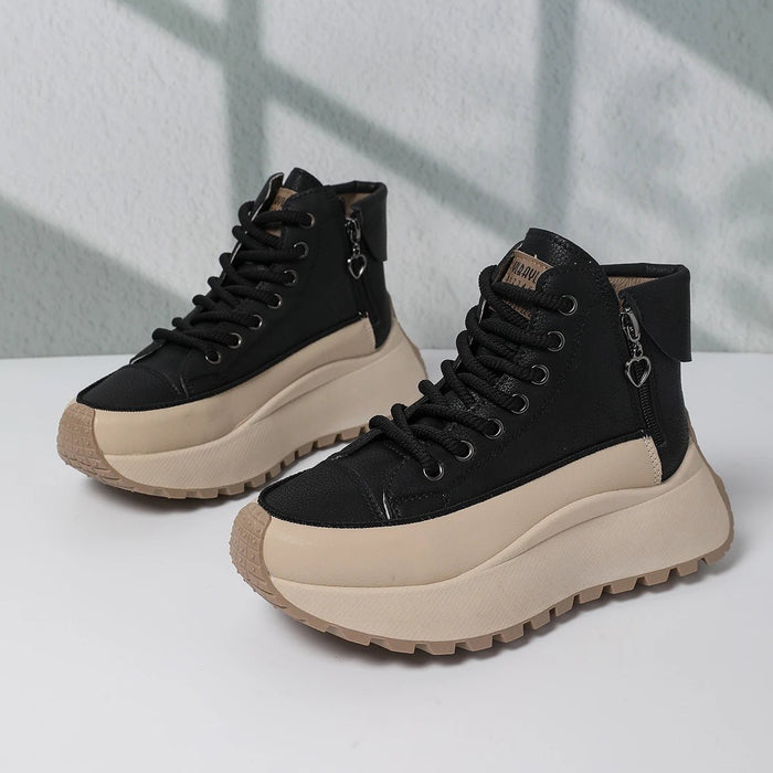 SaneShoppe - Fashion Anti Slip Women's Skateboarding Footwear Leisure Shoes 2025 Autumn New Arrival High - top Women Casual Sports Shoes