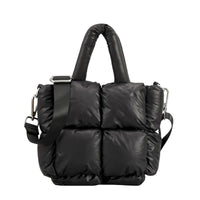 SaneShoppe - Fashion Large Tote Padded Handbags Designer Quilted Women Shoulder Bags Luxury Nylon Down Cotton Crossbody Bag Winter Purse 2024