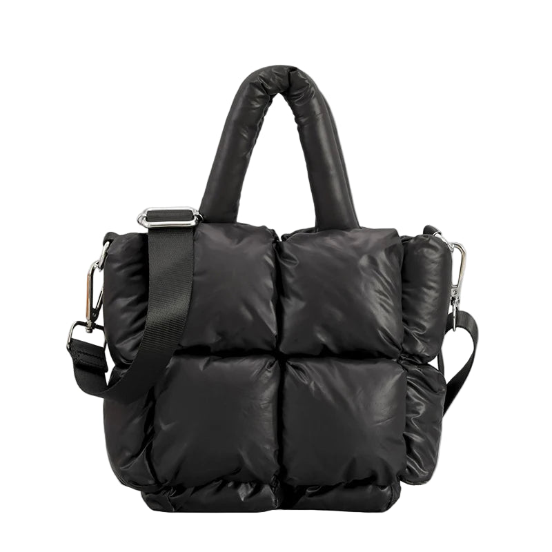 SaneShoppe - Fashion Large Tote Padded Handbags Designer Quilted Women Shoulder Bags Luxury Nylon Down Cotton Crossbody Bag Winter Purse 2024