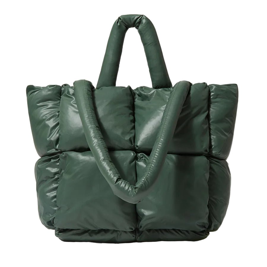 SaneShoppe - Fashion Large Tote Padded Handbags Designer Quilted Women Shoulder Bags Luxury Nylon Down Cotton Crossbody Bag Winter Purse 2024