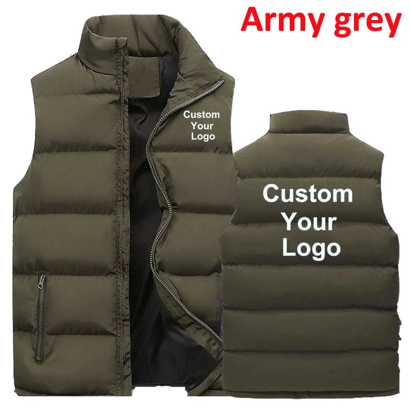 SaneShoppe-Men's Sleeveless Down Vest, Fashion Stand Collar Jacket