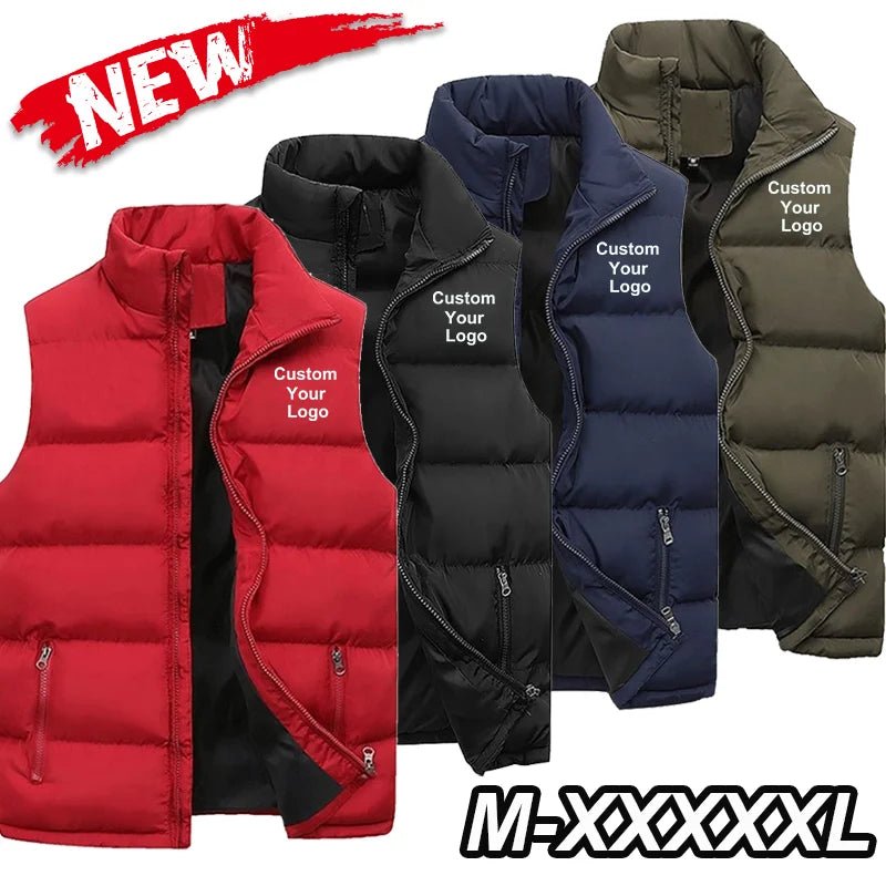 SaneShoppe-Men's Sleeveless Down Vest, Fashion Stand Collar Jacket