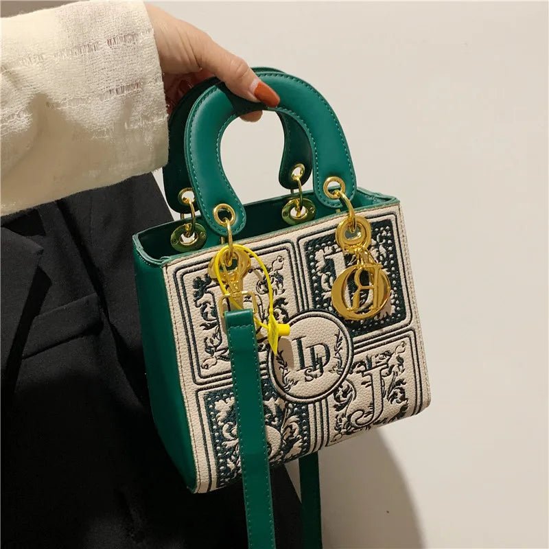 SaneShoppe - Fashion Top - Handle Bag for Ladies Elegant Handbag with Royal Embroidery Design Versatile Crossbody Style Women Handbags Hand Bag