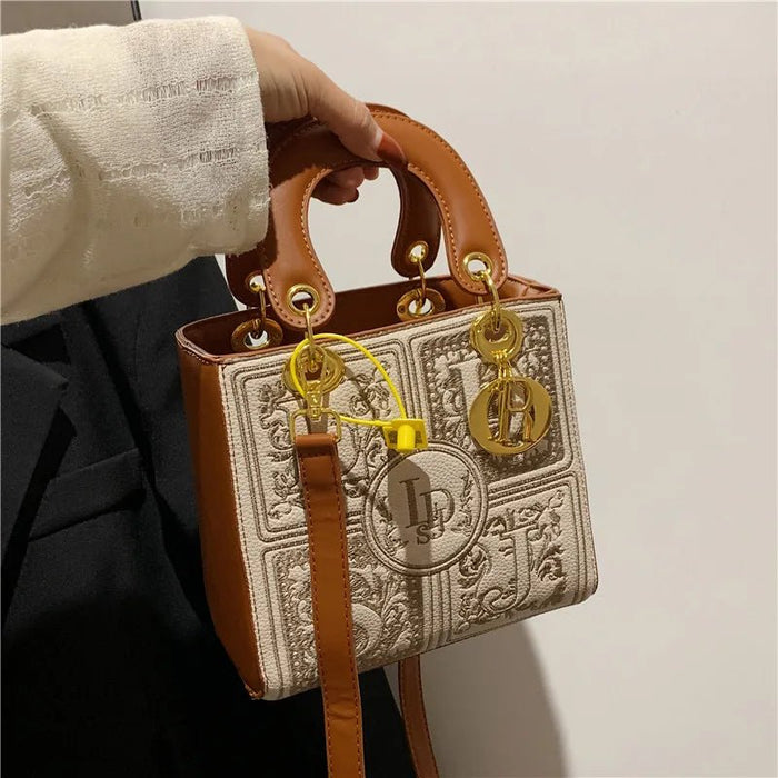 SaneShoppe - Fashion Top - Handle Bag for Ladies Elegant Handbag with Royal Embroidery Design Versatile Crossbody Style Women Handbags Hand Bag