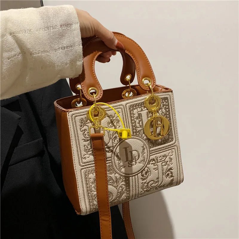 SaneShoppe - Fashion Top - Handle Bag for Ladies Elegant Handbag with Royal Embroidery Design Versatile Crossbody Style Women Handbags Hand Bag