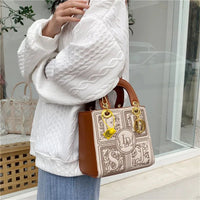 SaneShoppe - Fashion Top - Handle Bag for Ladies Elegant Handbag with Royal Embroidery Design Versatile Crossbody Style Women Handbags Hand Bag