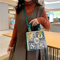 SaneShoppe - Fashion Top - Handle Bag for Ladies Elegant Handbag with Royal Embroidery Design Versatile Crossbody Style Women Handbags Hand Bag