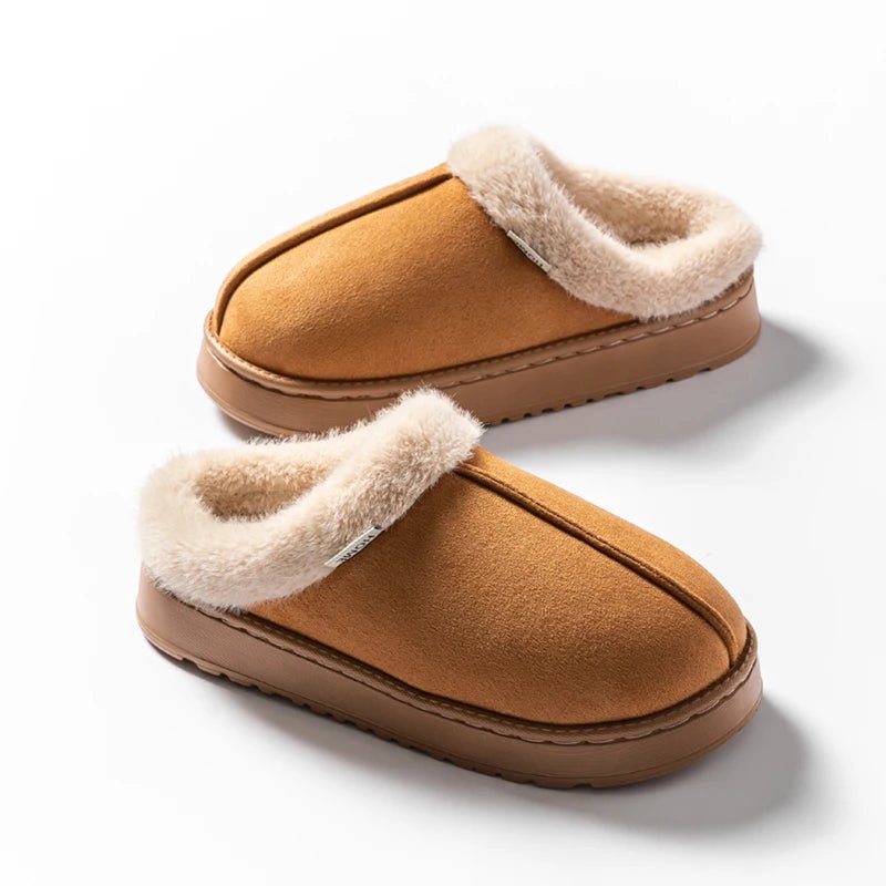 SaneShoppe - Fashion Women Fluffy Slippers for Autumn and Winter Indoor EVA Thick Sole Anti - Slip and Warm Unisex Slippers for Winter