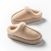 SaneShoppe - Fashion Women Fluffy Slippers for Autumn and Winter Indoor EVA Thick Sole Anti - Slip and Warm Unisex Slippers for Winter