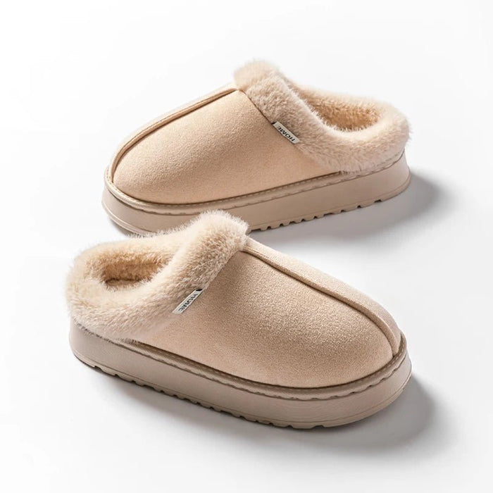 SaneShoppe - Fashion Women Fluffy Slippers for Autumn and Winter Indoor EVA Thick Sole Anti - Slip and Warm Unisex Slippers for Winter