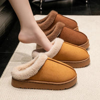 SaneShoppe - Fashion Women Fluffy Slippers for Autumn and Winter Indoor EVA Thick Sole Anti - Slip and Warm Unisex Slippers for Winter