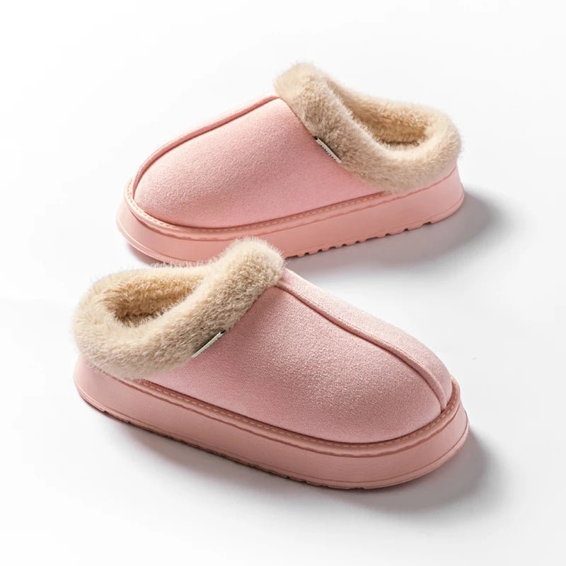 SaneShoppe - Fashion Women Fluffy Slippers for Autumn and Winter Indoor EVA Thick Sole Anti - Slip and Warm Unisex Slippers for Winter