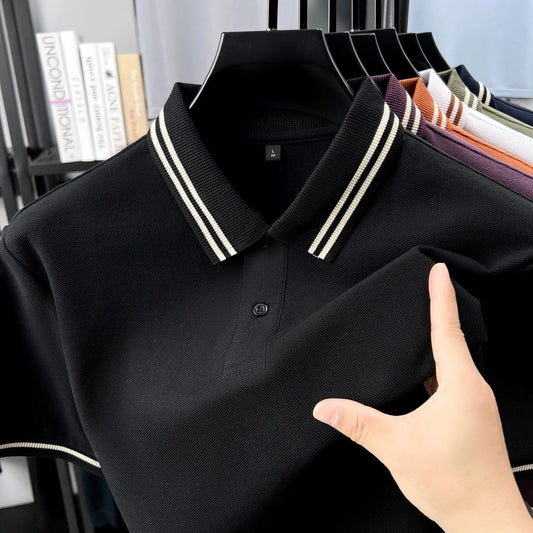 SaneShoppe-Classic 100% Cotton Men's Polo Shirt - Breathable & Comfortable Summer Top