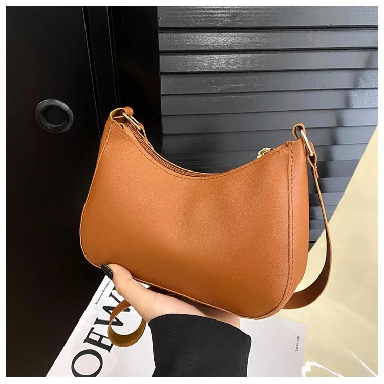 SaneShoppe - Fashionable and trendy solid - color handbag, simple and new small square bag, stylish and high - quality single - shoulder armpit bag