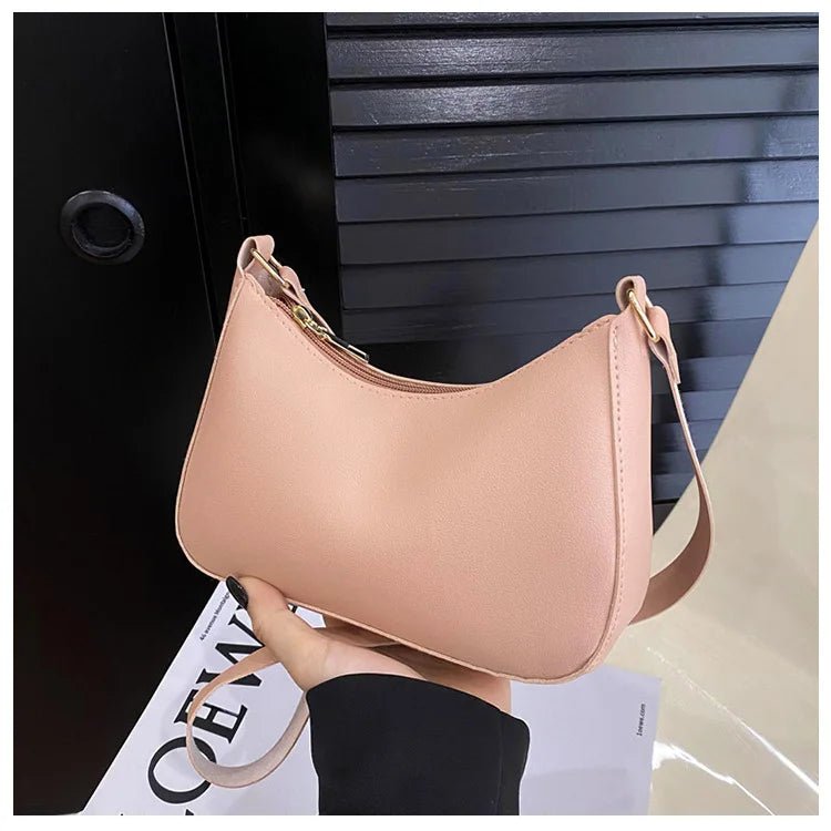 SaneShoppe - Fashionable and trendy solid - color handbag, simple and new small square bag, stylish and high - quality single - shoulder armpit bag