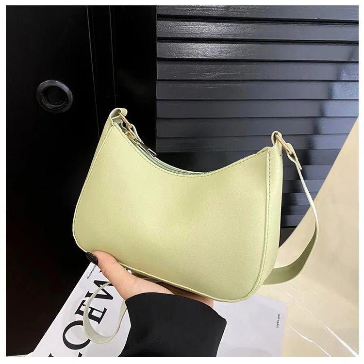 SaneShoppe - Fashionable and trendy solid - color handbag, simple and new small square bag, stylish and high - quality single - shoulder armpit bag